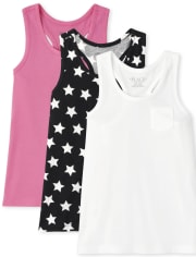 Lot de 3 débardeurs à dos nageur pour filles