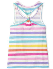 Girls Print Twist Back Tank Top 3-Pack