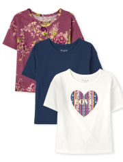 Lot de 3 hauts boxy pour filles