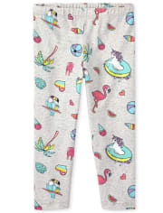Girls Print Capri Leggings