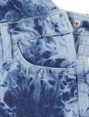 Short en denim tie-dye pour fille