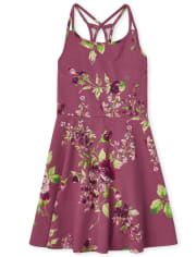 Girls Floral Strappy Dress