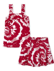 Girls Canada Day Tie Dye 2-Piece Set