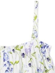 Conjunto de 2 piezas con volantes florales para niñas