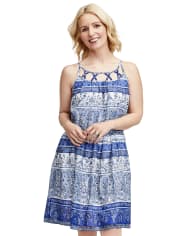 Womens Mommy And Me Paisley Border Dress