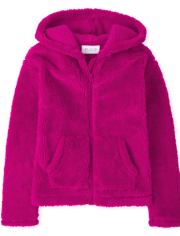 Sudadera con capucha y cremallera Sherpa Uniform para niñas