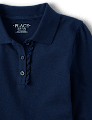 Polo de piqué con volantes Uniform Plus para niñas