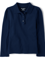 Polo de piqué con volantes Uniform Plus para niñas
