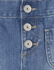 Shorts de mezclilla con botones para niñas