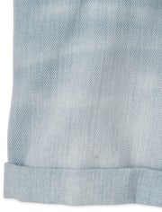 Pantalones cortos de cintura de bolsa de papel de mezclilla para niñas