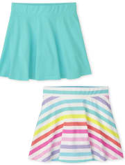 Lot de 2 jupes-shorts à imprimé pour filles