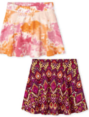 Lot de 2 jupes-shorts à imprimé pour filles