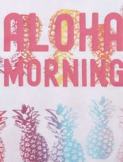 Pijamas de algodón ajustados Aloha Tie Dye para niñas, paquete de 2