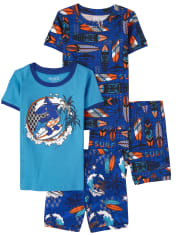Boys Surf Snug Fit Cotton Pajamas 2-Pack