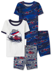 Boys Race Car Snug Fit Cotton Pajamas 2-Pack