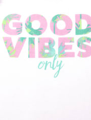 Girls Good Vibes Snug Fit Cotton Pajamas