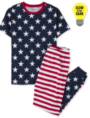 Unisex Adult Matching Family Americana Glow Snug Fit Cotton Pajamas