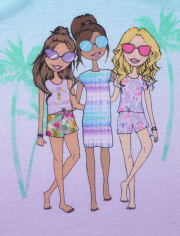 Girls Palm Tree Pajamas 2-Pack