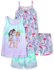 Girls Palm Tree Pajamas 2-Pack