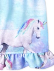 Pijama de sirena y unicornio para niña, paquete de 2