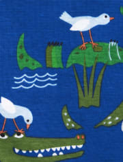 Pijamas de algodón ajustados con rayas de cocodrilo para bebés y niños pequeños, paquete de 2
