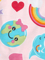 Baby And Toddler Girls Earth Snug Fit Cotton Pajamas 2-Pack