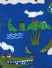 Baby And Toddler Boys Alligator Striped Snug Fit Cotton Pajamas 2-Pack