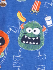 Baby And Toddler Boys Monster Striped Snug Fit Cotton Pajamas 2-Pack