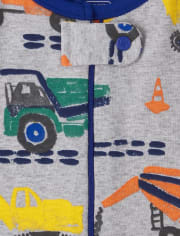 Baby And Toddler Boys Construction Snug Fit Cotton One Piece Pajamas