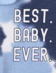 Pijama de una pieza de algodón con tinte de corbata familiar a juego para bebés y niños pequeños