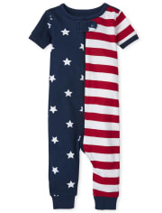 Unisex Baby And Toddler Matching Family Americana Snug Fit Cotton One Piece Pajamas