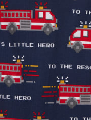 Baby And Toddler Boys Fire Truck Snug Fit Cotton One Piece Pajamas