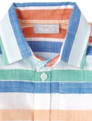 Baby Boys Striped Chambray Outfit Set