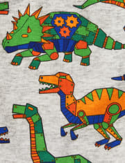 Pijama de algodón de ajuste cómodo para bebés y niños pequeños Robot Dino