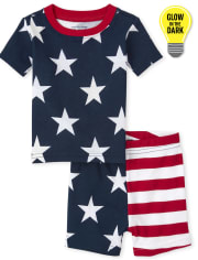 Unisex Baby And Toddler Matching Family Americana Glow Snug Fit Cotton Pajamas