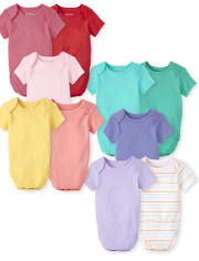 Baby Girls Rainbow Bodysuit 10-Pack