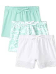 Baby Girls Floral Eyelet Shorts 3-Pack