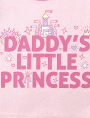 Baby And Toddler Girls Daddy's Princess Snug Fit Cotton Pajamas
