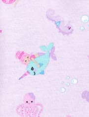 Baby And Toddler Girls Mermaid Snug Fit Cotton Pajamas