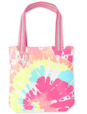Girls Rainbow Tie Dye Tote Bag