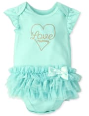 Baby Girls Love Mommy Tutu Bodysuit