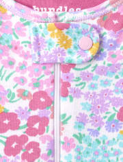 Baby And Toddler Girls Floral Butterfly Snug Fit Cotton One Piece Pajamas 2-Pack