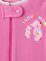 Baby And Toddler Girls Sea Life Snug Fit Cotton One Piece Pajamas 2-Pack