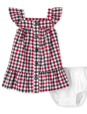 Baby Girls Americana Gingham Ruffle Dress