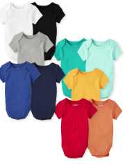 Lot de 10 bodys unisexes pour bébé