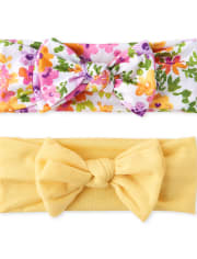 Baby Girls Floral Bow Headwrap 2-Pack