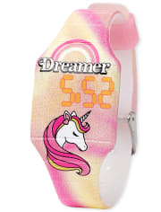 Girls Unicorn Tie Dye Digital Watch
