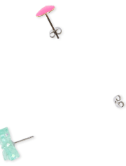 Girls Rainbow Glitter Earrings 9-Pack