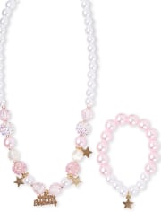 Girls Birthday Beaded Necklace And Bracelet Set