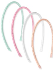 Paquete de 4 cintas para la cabeza con tachuelas para niñas
